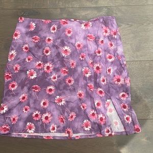 Motel Rocks Purple Skirt with Pink Daisies